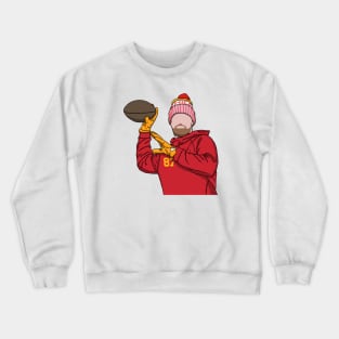 Travis Kelce Wears A Beanie On Christmas Crewneck Sweatshirt